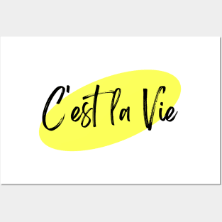 C'est la Vie French Yellow Posters and Art